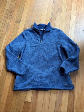 Orvis blue fleece quarter zip sweatshirt